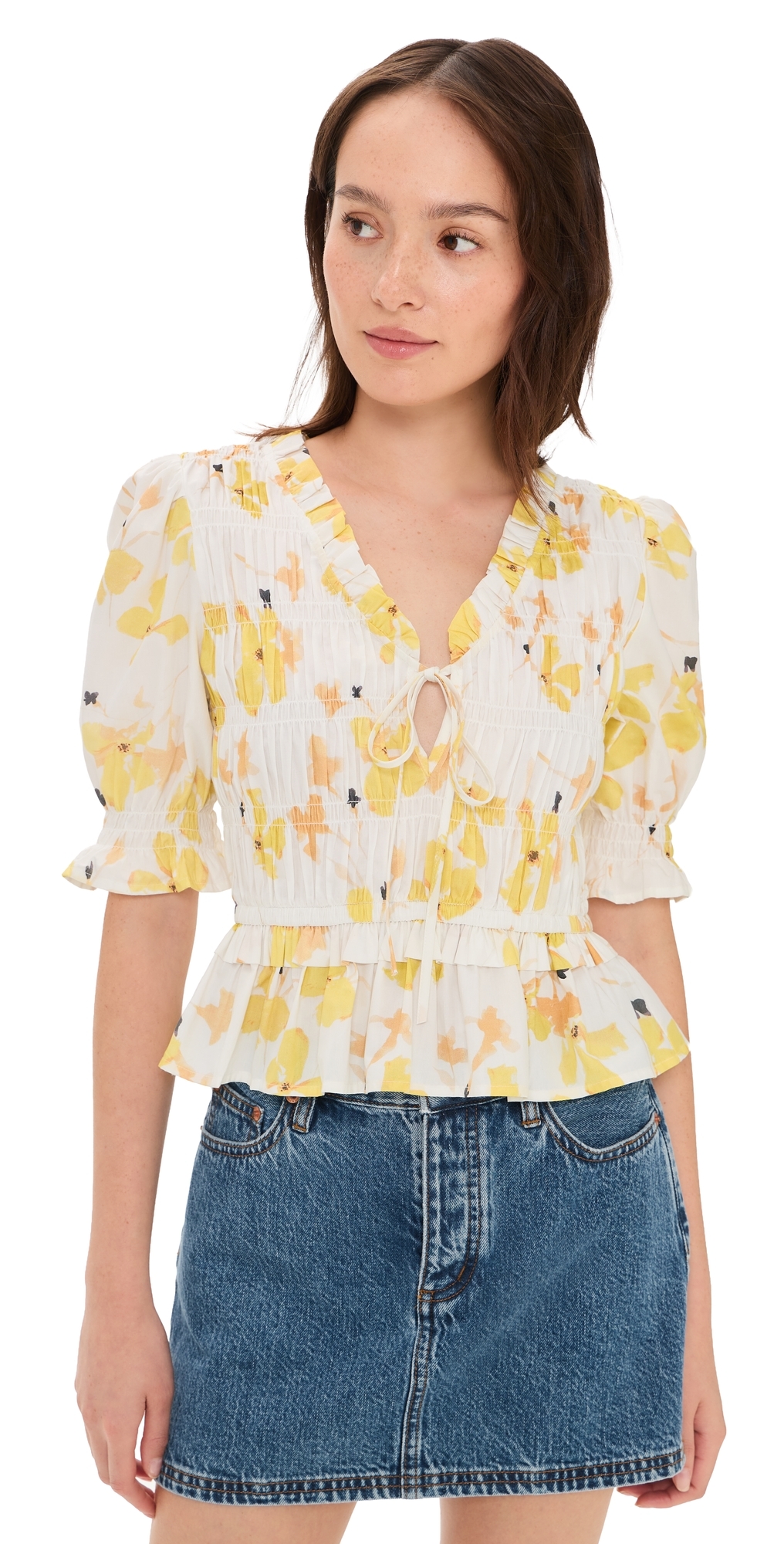Fontaine Blouse Tossed Daffodils