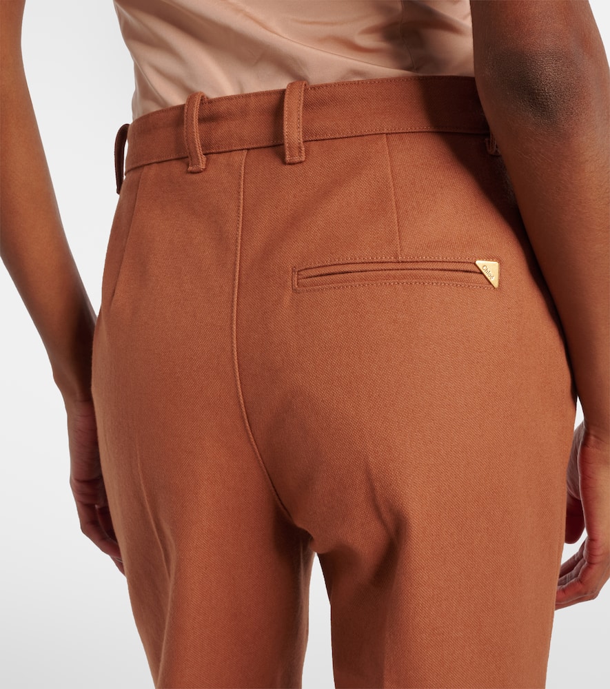Chloé High-rise cotton canvas flared pants