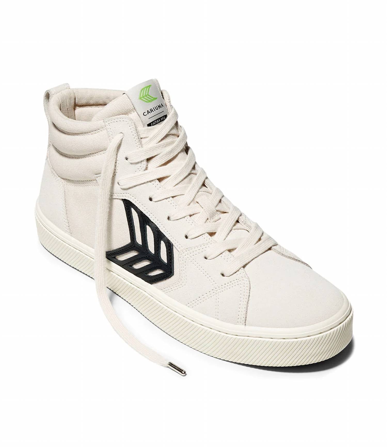 Unisex Catiba Pro High Skate Shoes In Off‑White Canvas / Vintage White Suede