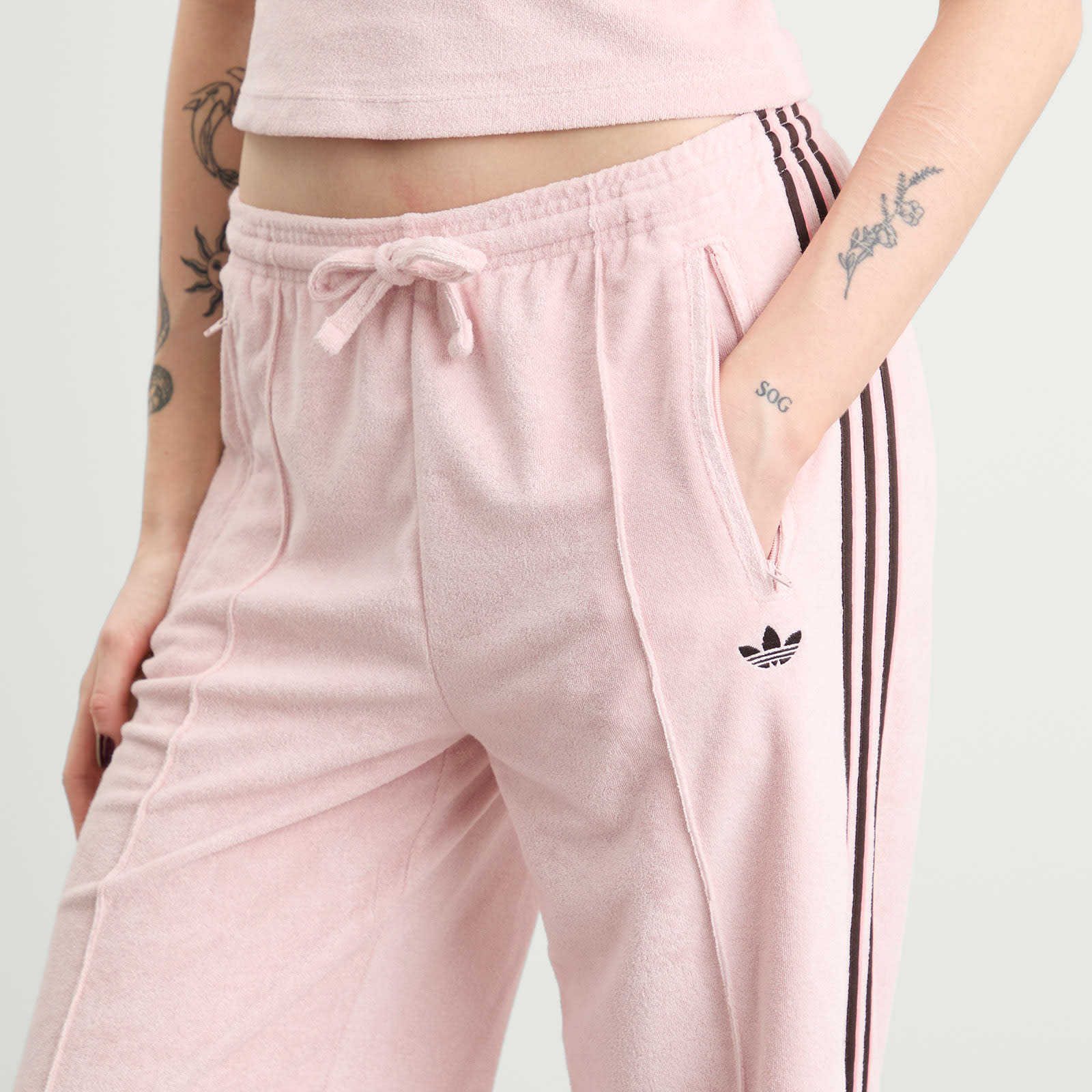 Women's Terry Towel Track Pants Sandy Pink
