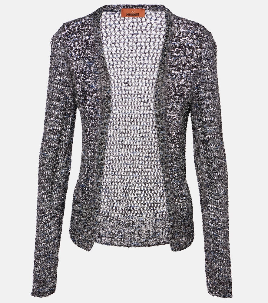 Sequined lamé cardigan