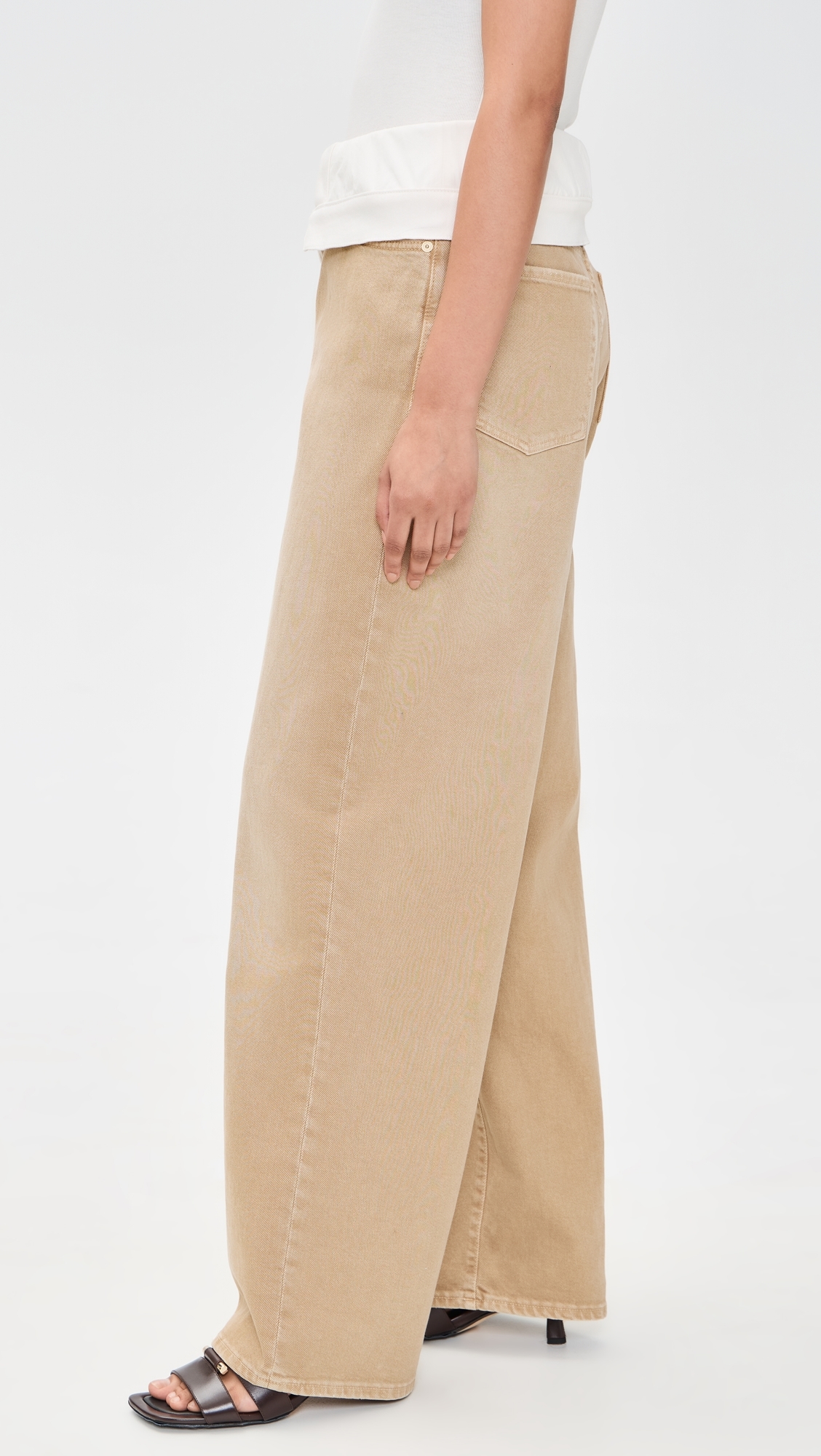 Double Layer Slouchy Wide Leg Jeans Colored Mankind