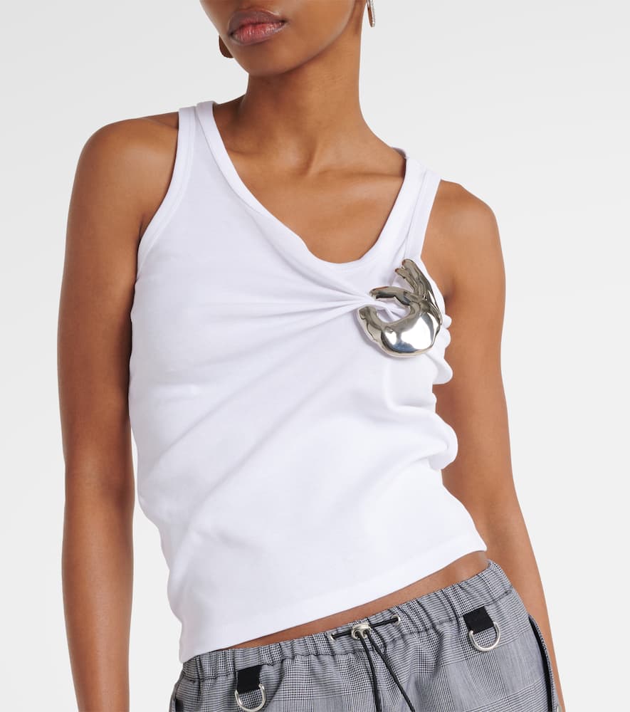 Emoji embellished cotton tank top