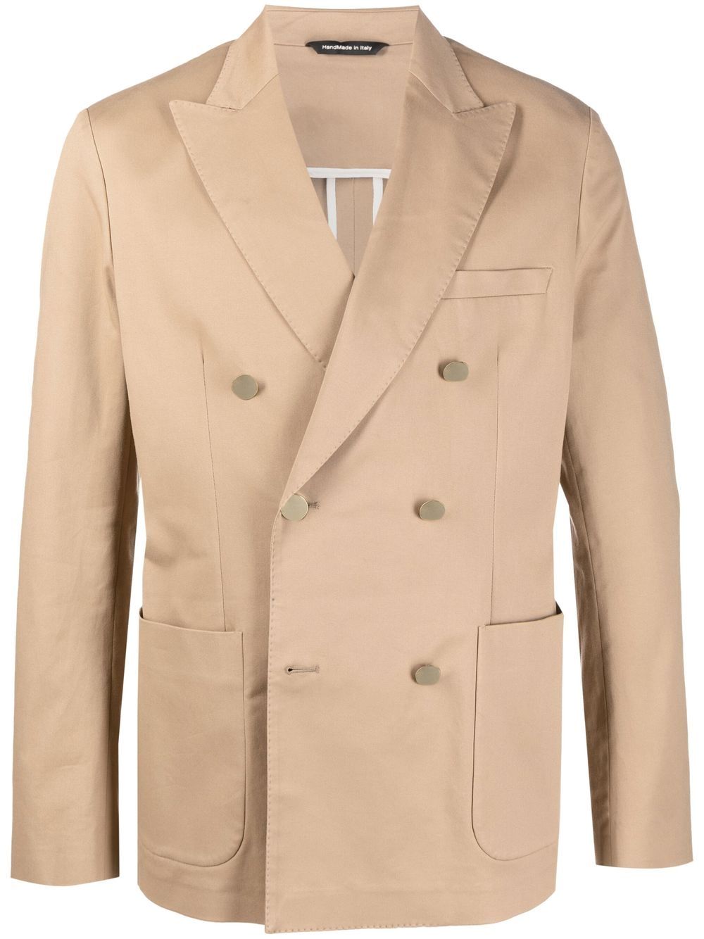 Double-breasted fitted blazer - Neutrals