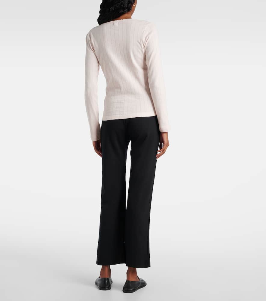 Pointelle cotton T-shirt