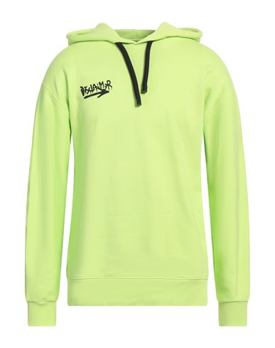 Man Sweatshirt Lime green Size M Cotton