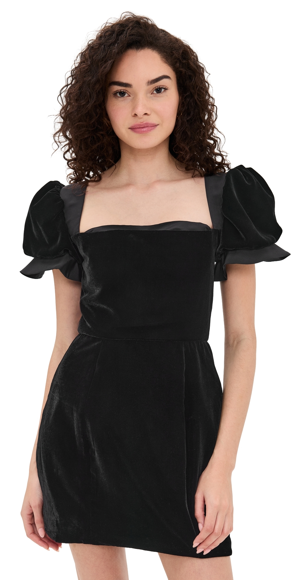 Rose Velvet Mini Dress Black Velvet