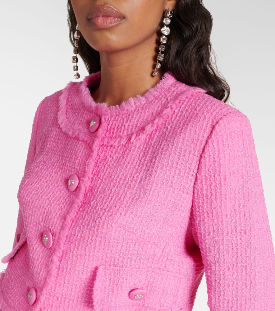 Raschel cropped wool-blend tweed jacket