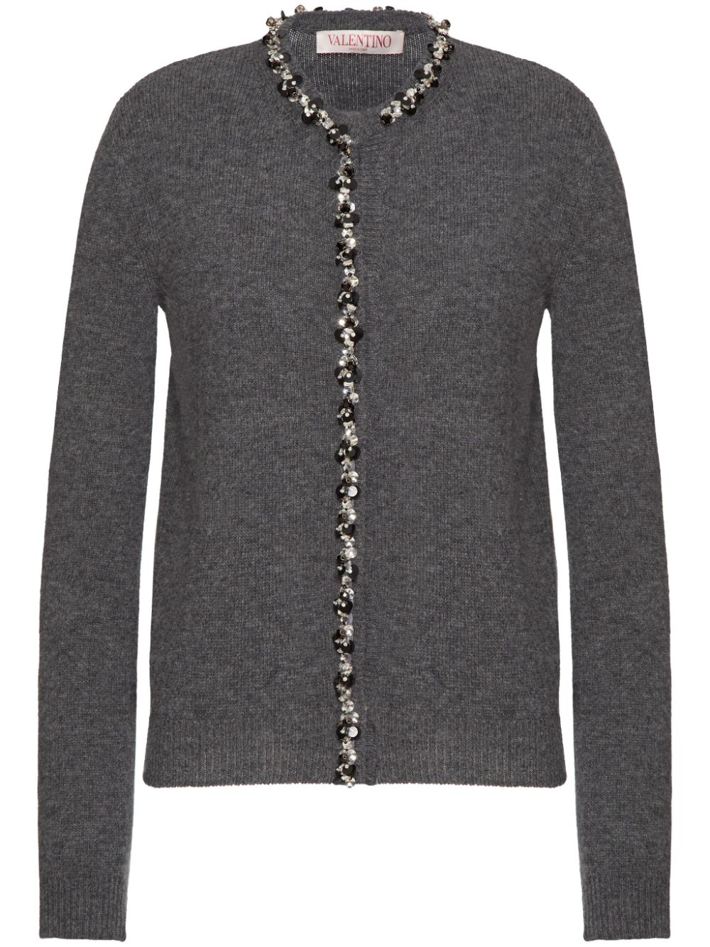Sequin-embellished wool cardigan - Grey