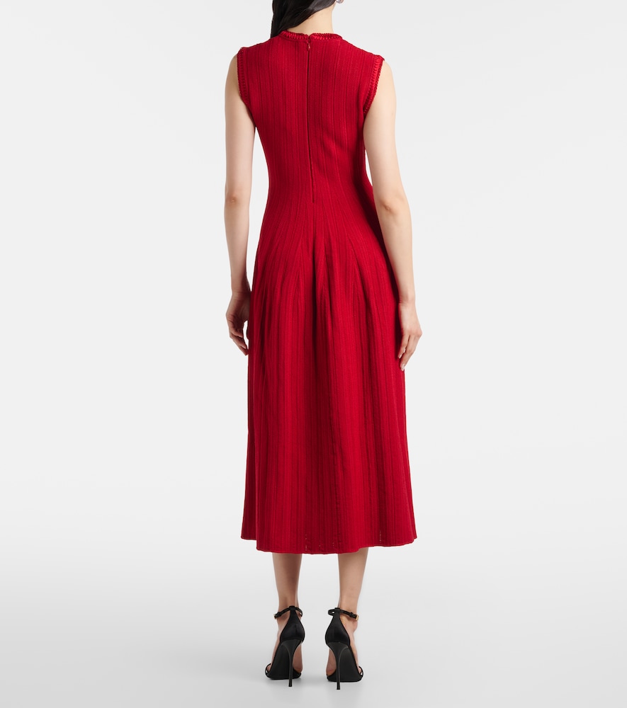 Silk-blend midi dress