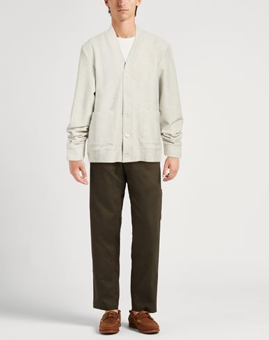 Man Cardigan Light grey Size XL Cotton, Elastane