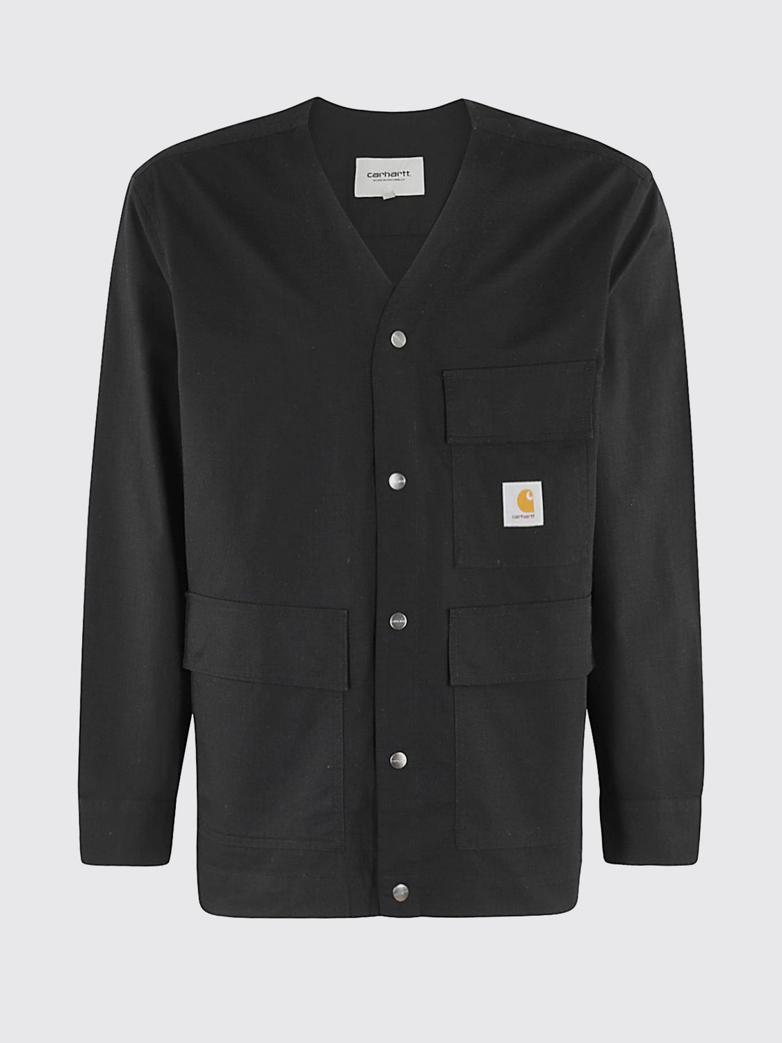 Logo-appliqué ripstop shirt - Black