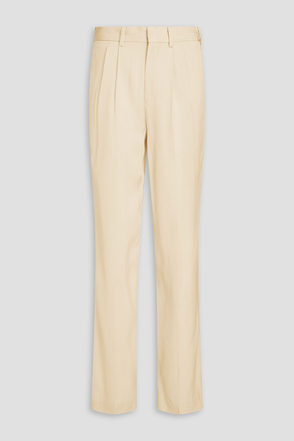 Petar Petrov - Precious pleated grain de poudre straight-leg pants - White - FR 40