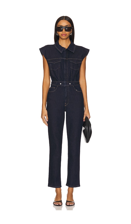 Good American DENIM-JUMPSUIT in Denim-Dark. Größe XXXXL/4X. Also in S, XS, XXXL/3X