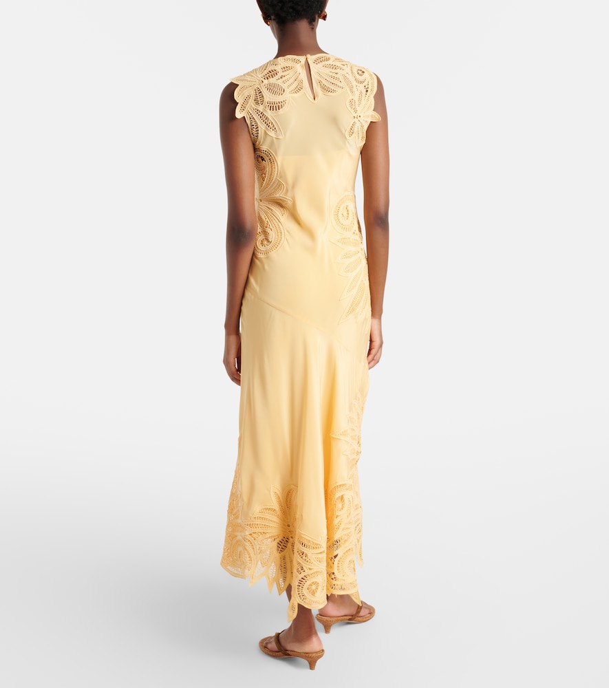 Idra lace-trimmed silk maxi dress