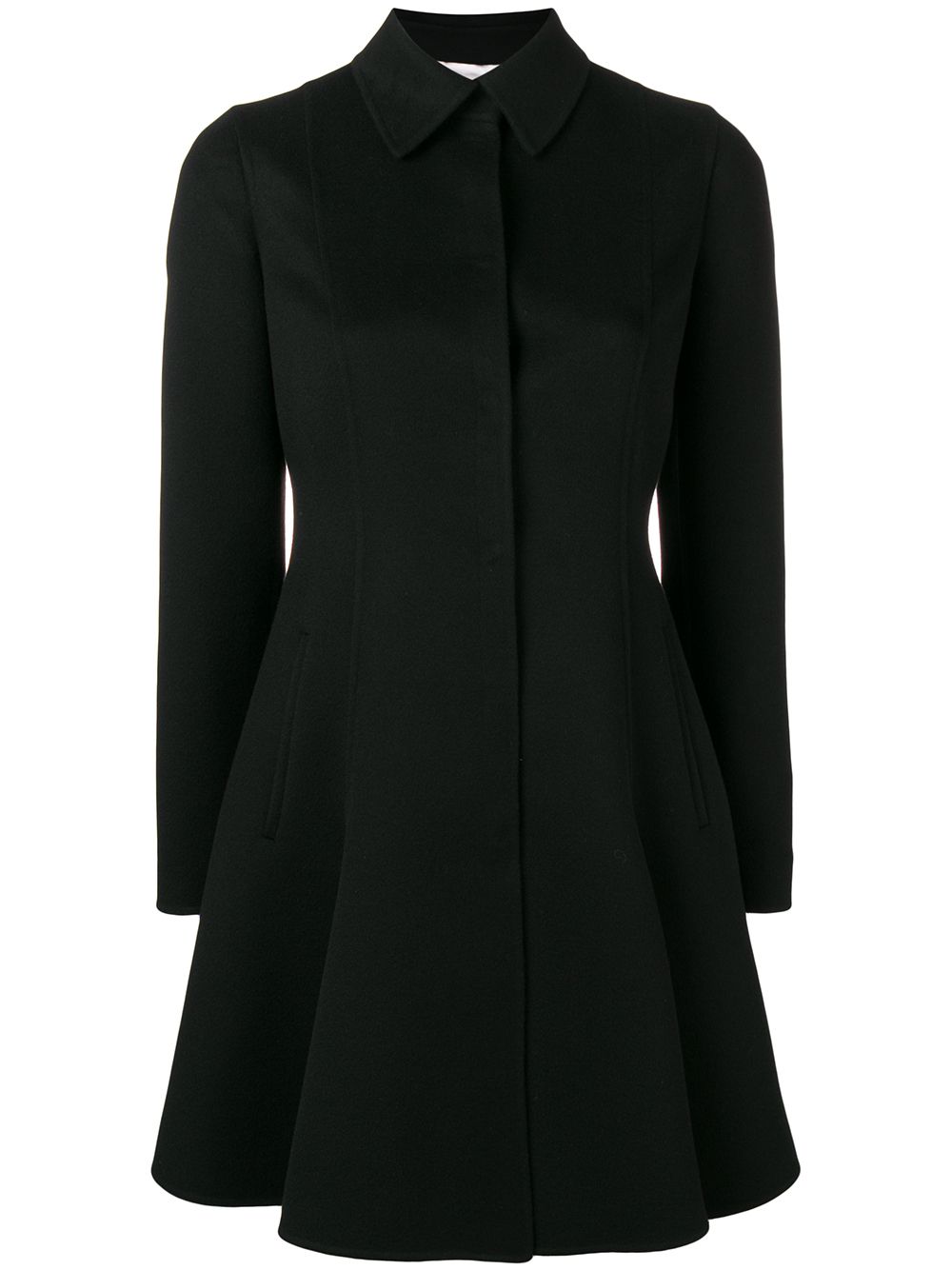 Valentino Garavani single-breasted flared coat - Black