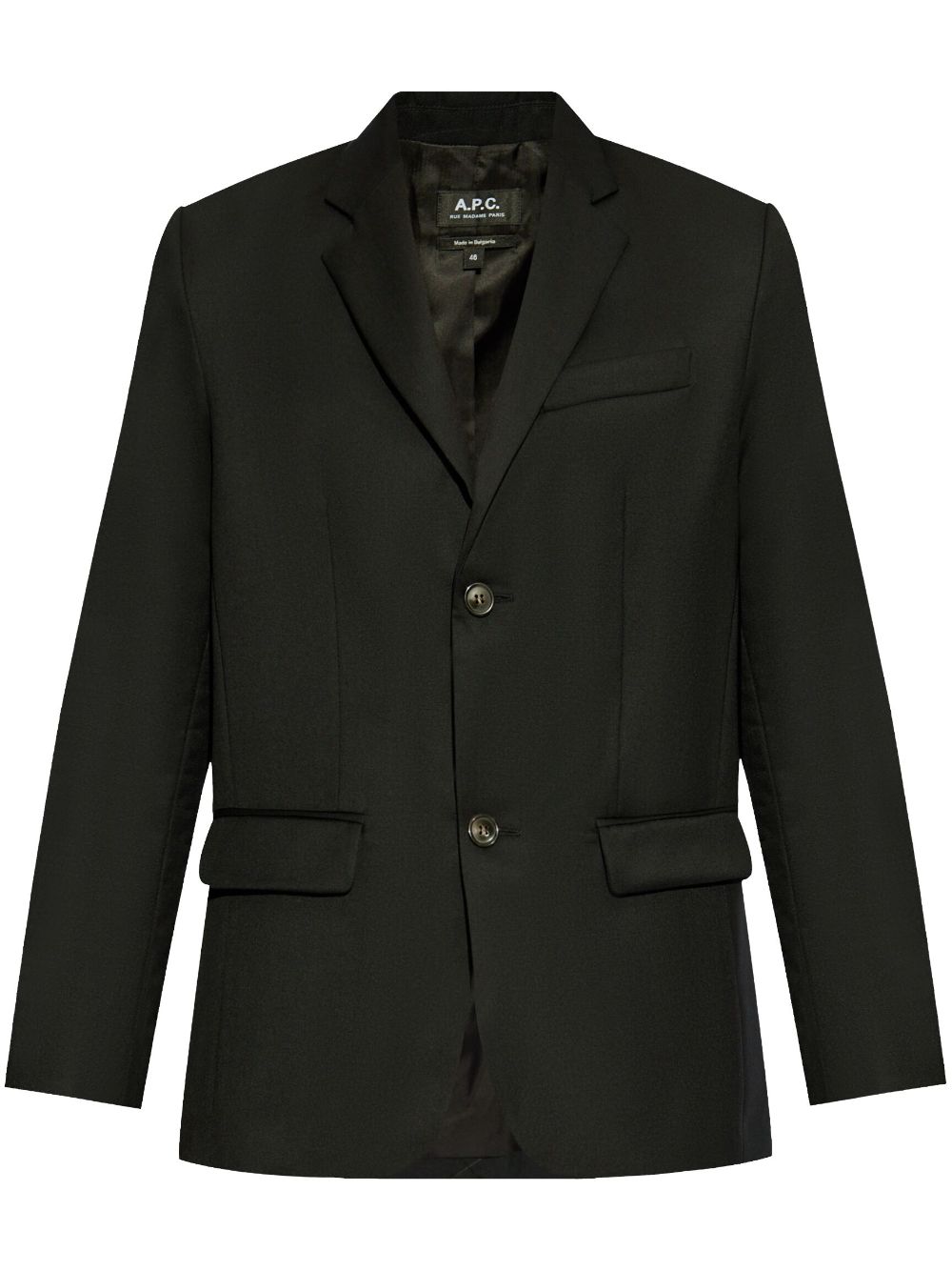 Single-breasted wool blazer - Blue