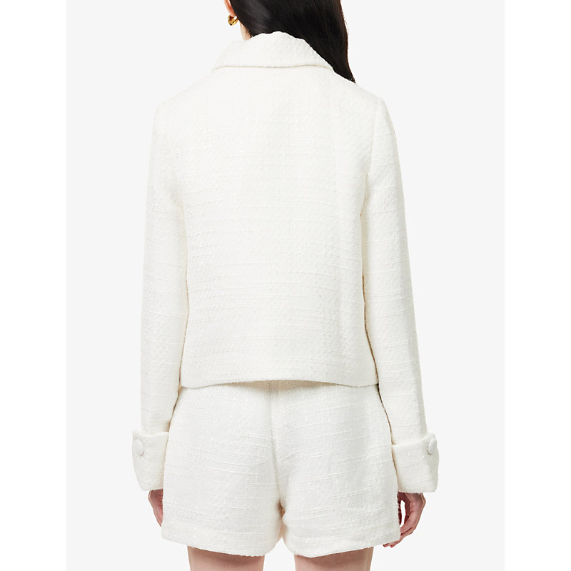 Womens Tailored-Fit Bouclé Jacket