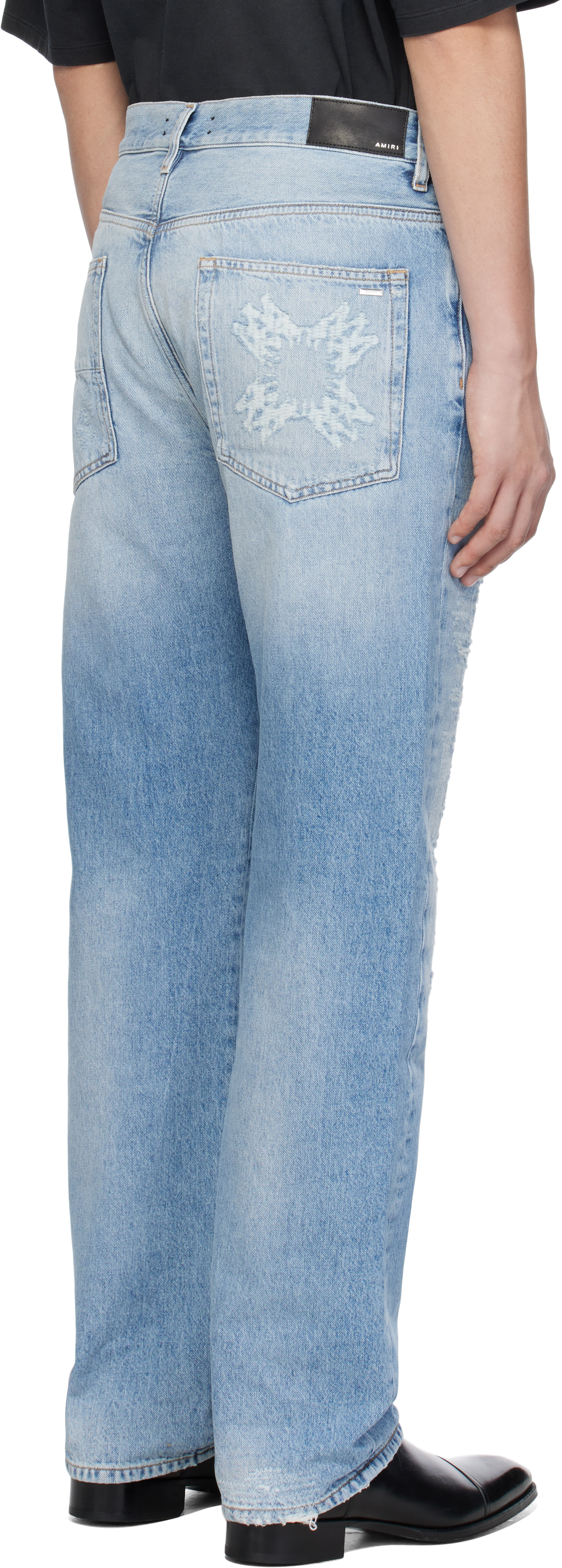 AMIRI Blue 'MA' Quad Repaired Straight Jeans