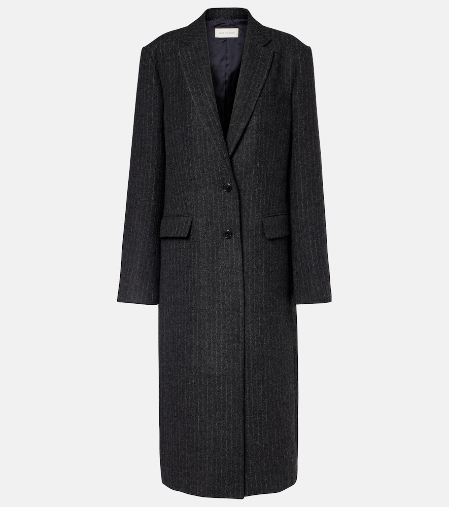 Chalk stripe wool coat