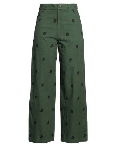 Woman Pants Military green Size 2 Cotton, Linen, Polyester