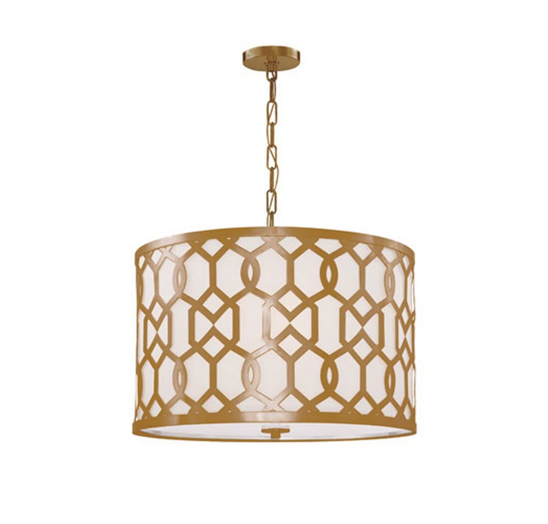 Libby Langdon for Jennings 24" Drum Chandelier in Aged Bra