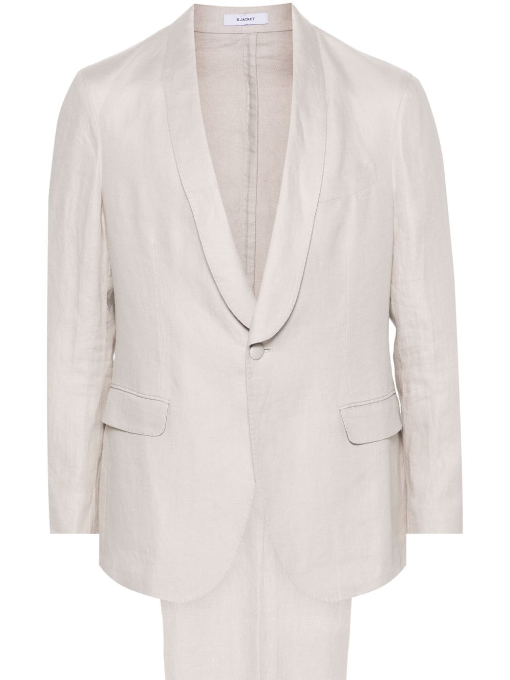 Single-breasted linen suit - Neutrals