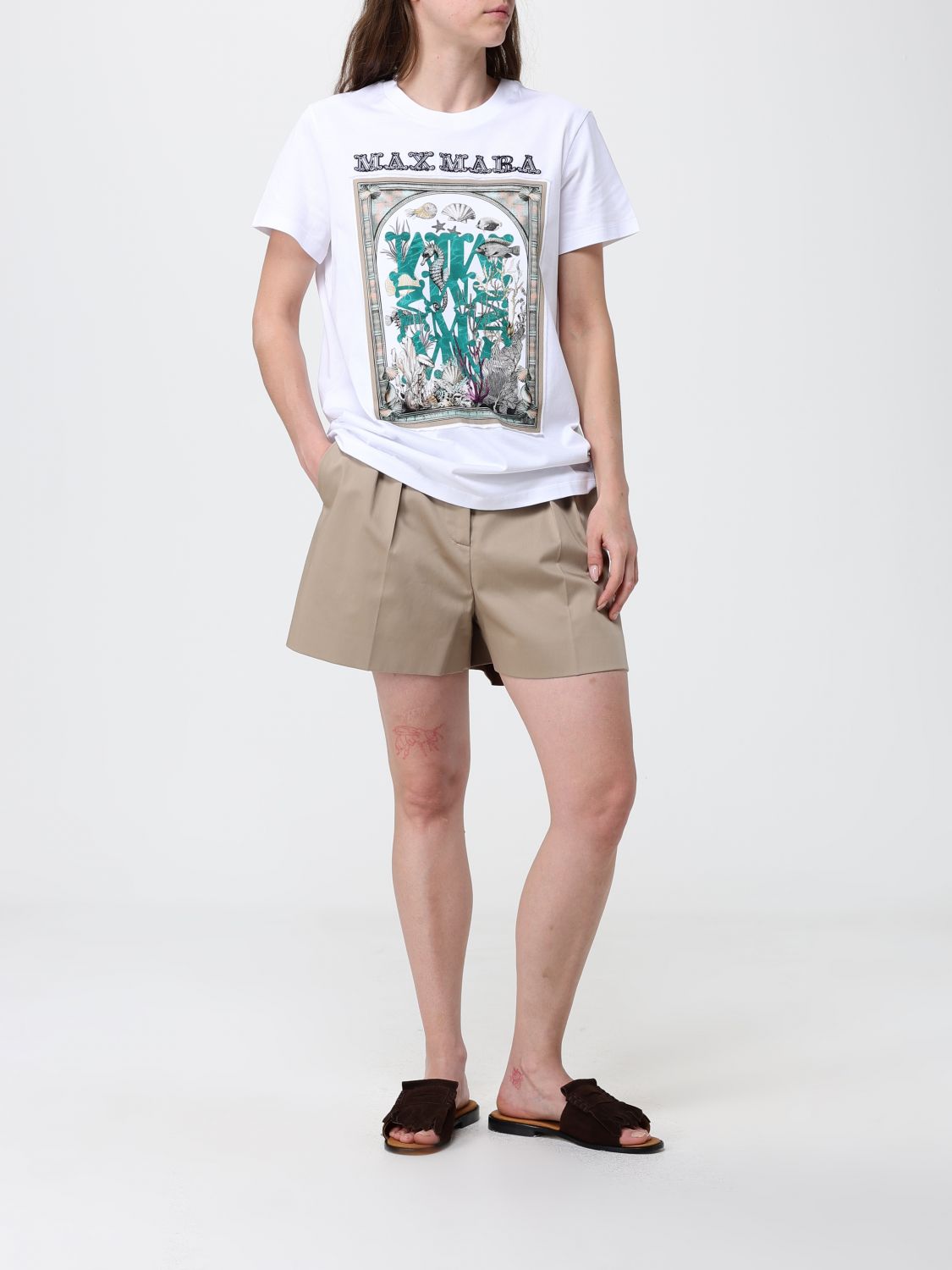 Shorts Woman color Kaki
