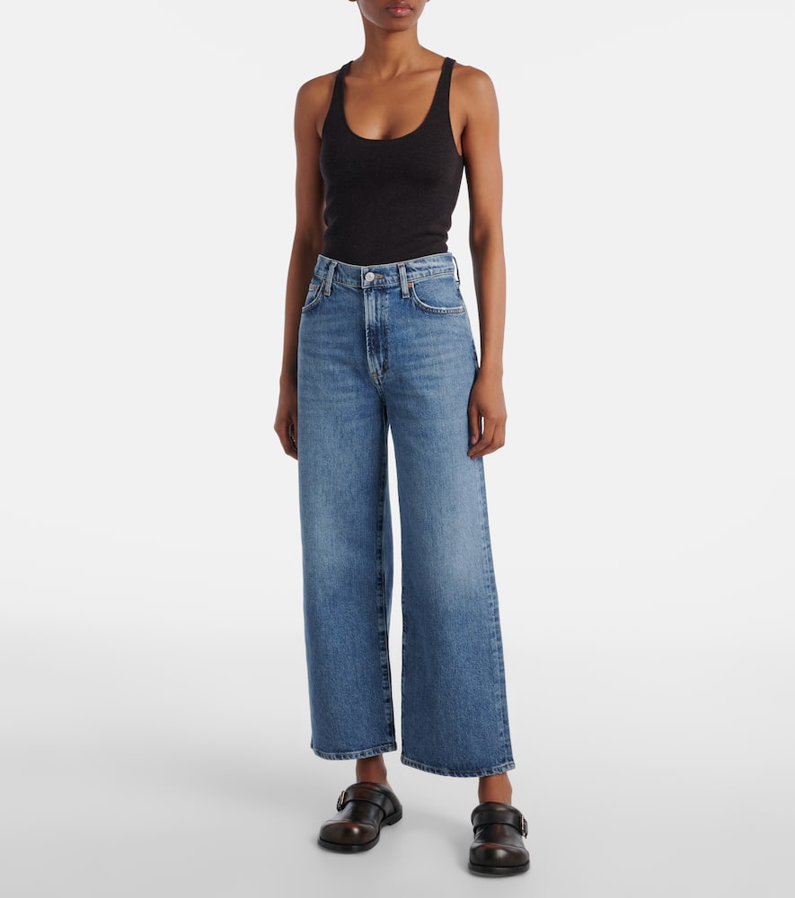 Harper Crop mid-rise wide-leg jeans