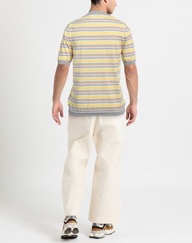 Man Sweater Yellow Size 42 Cotton, Linen, Polyester