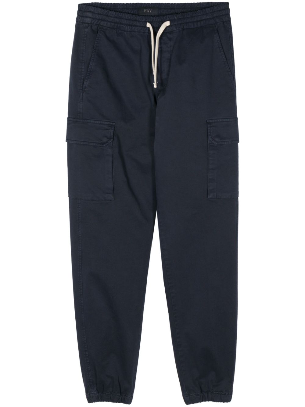 Cotton tapered cargo trousers - Blue
