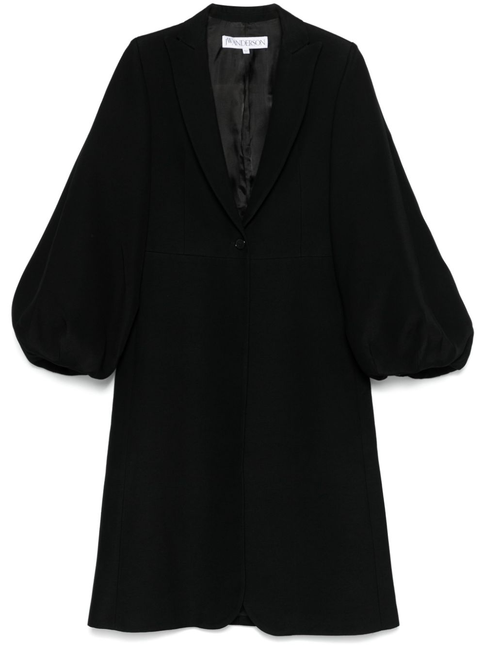 Balloon-sleeve coat - Black