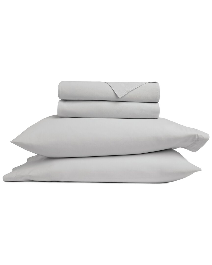 Cotton Percale Solid Brushed & Washed Bed Sheet Set