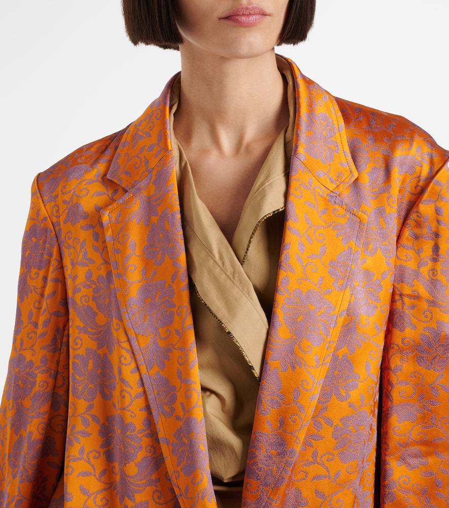 Floral jacquard blazer