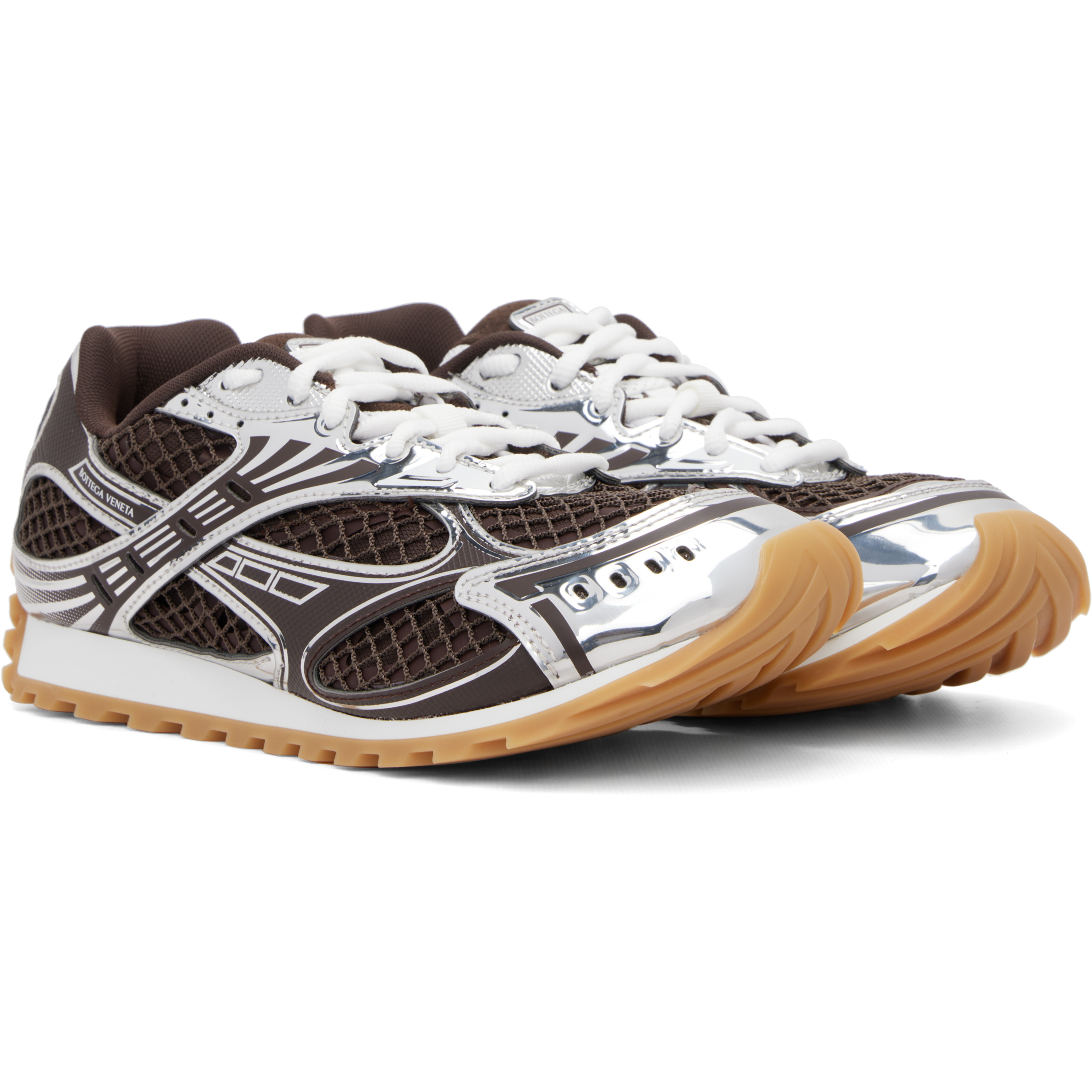 Brown & Silver Orbit Sneakers
