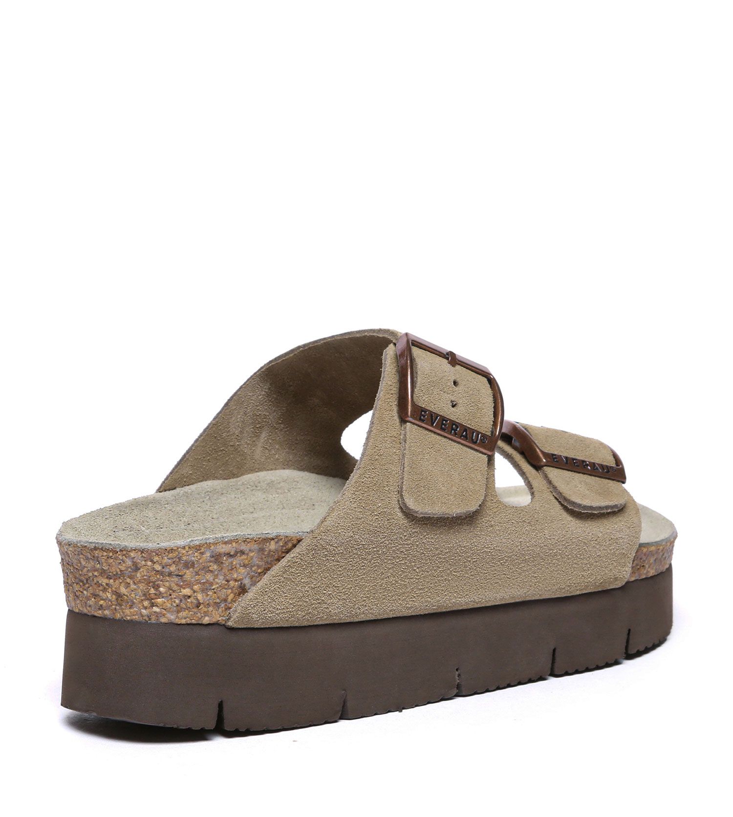 Everau Australia Fibre Sandal Platform With Rubber Sole In Taupe