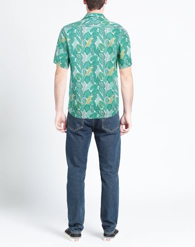 Man Shirt Green Size S Cotton