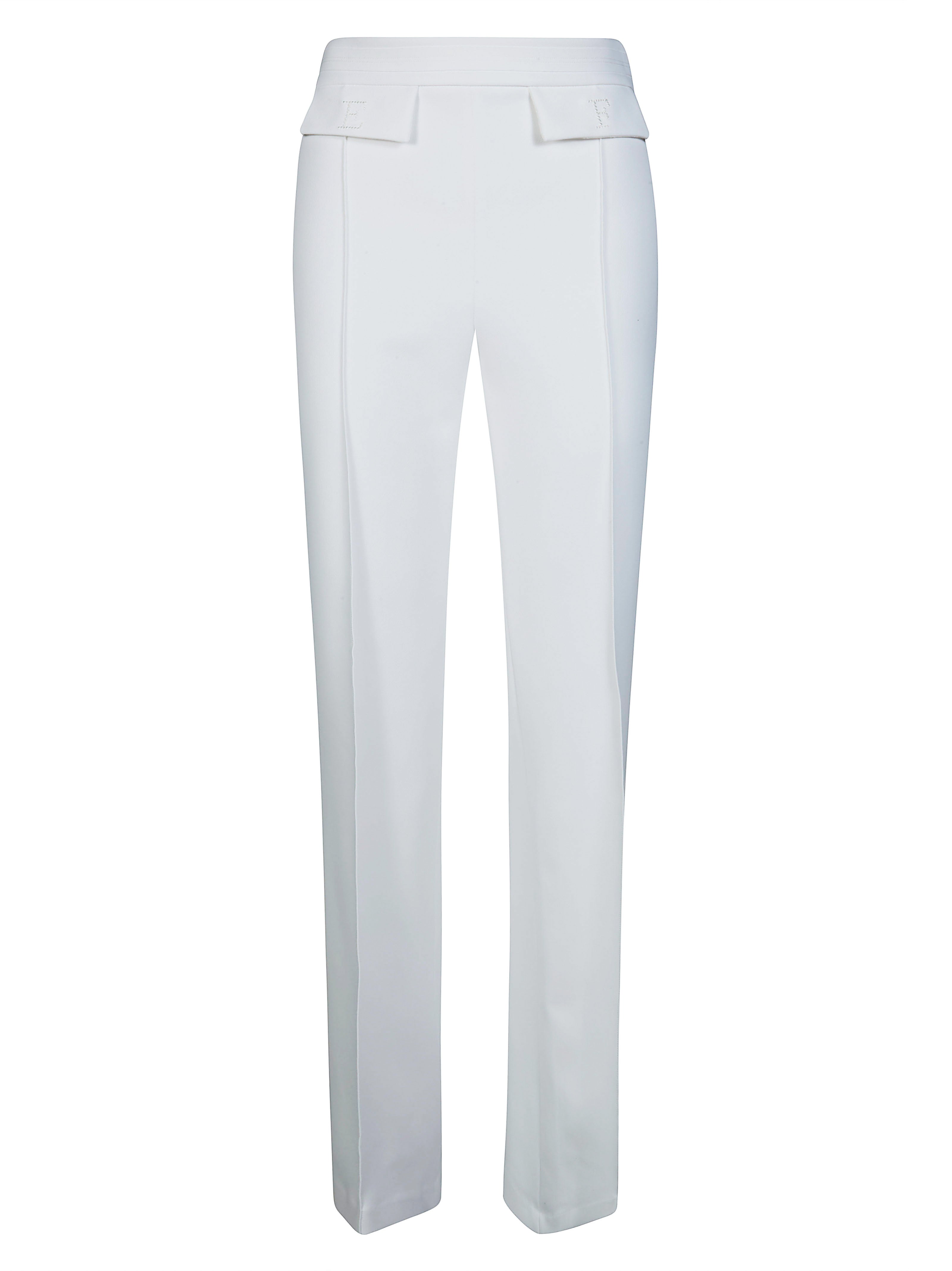 Double Stretch Crêpe Trousers with Embroidered Logo