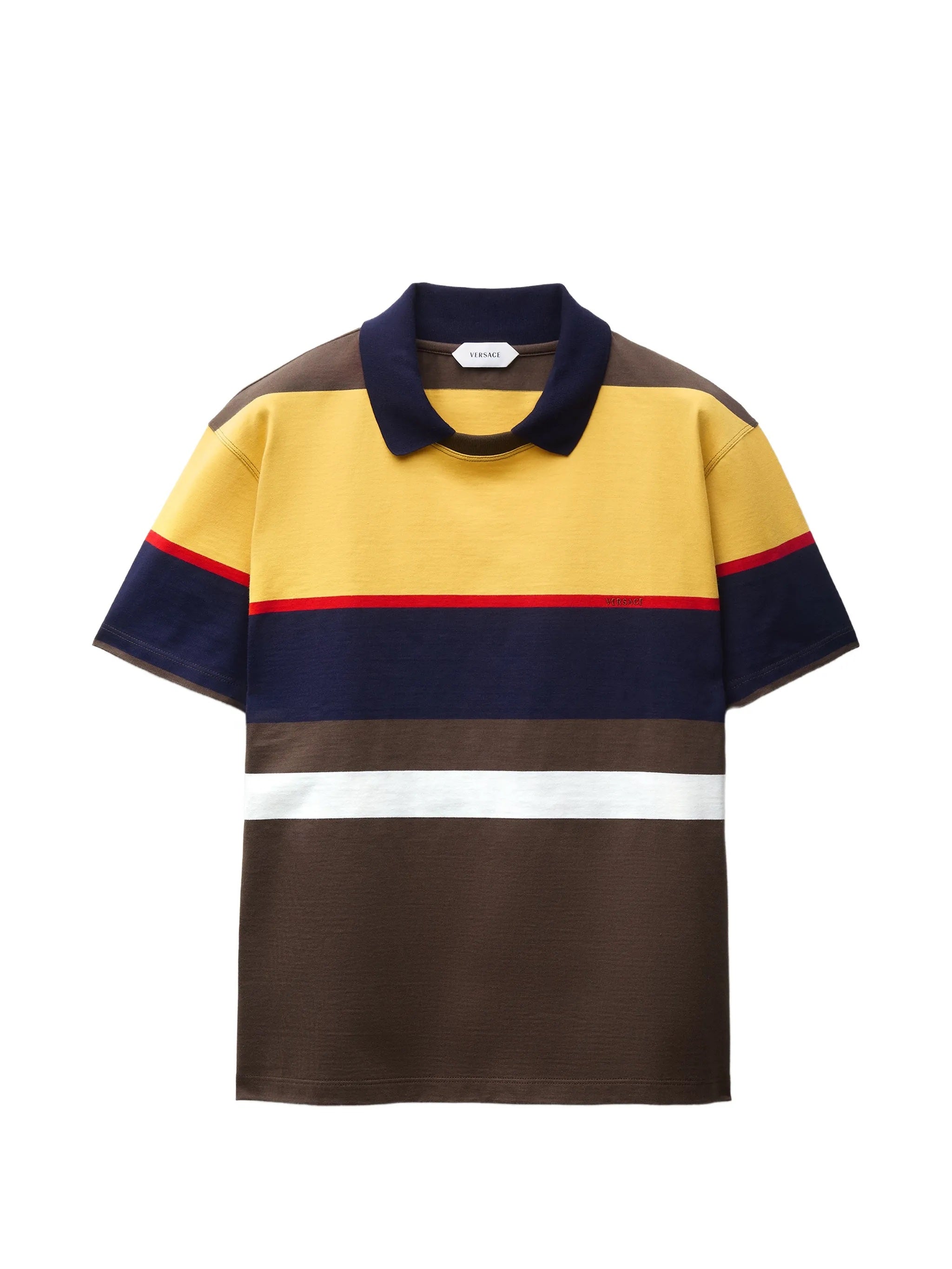 Embroidered Logo Short-Sleeve Polo with Ribbed Trim