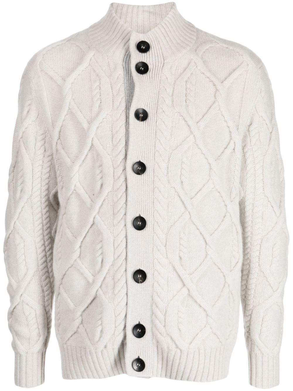 Cable-knit cashmere cardigan - Neutrals