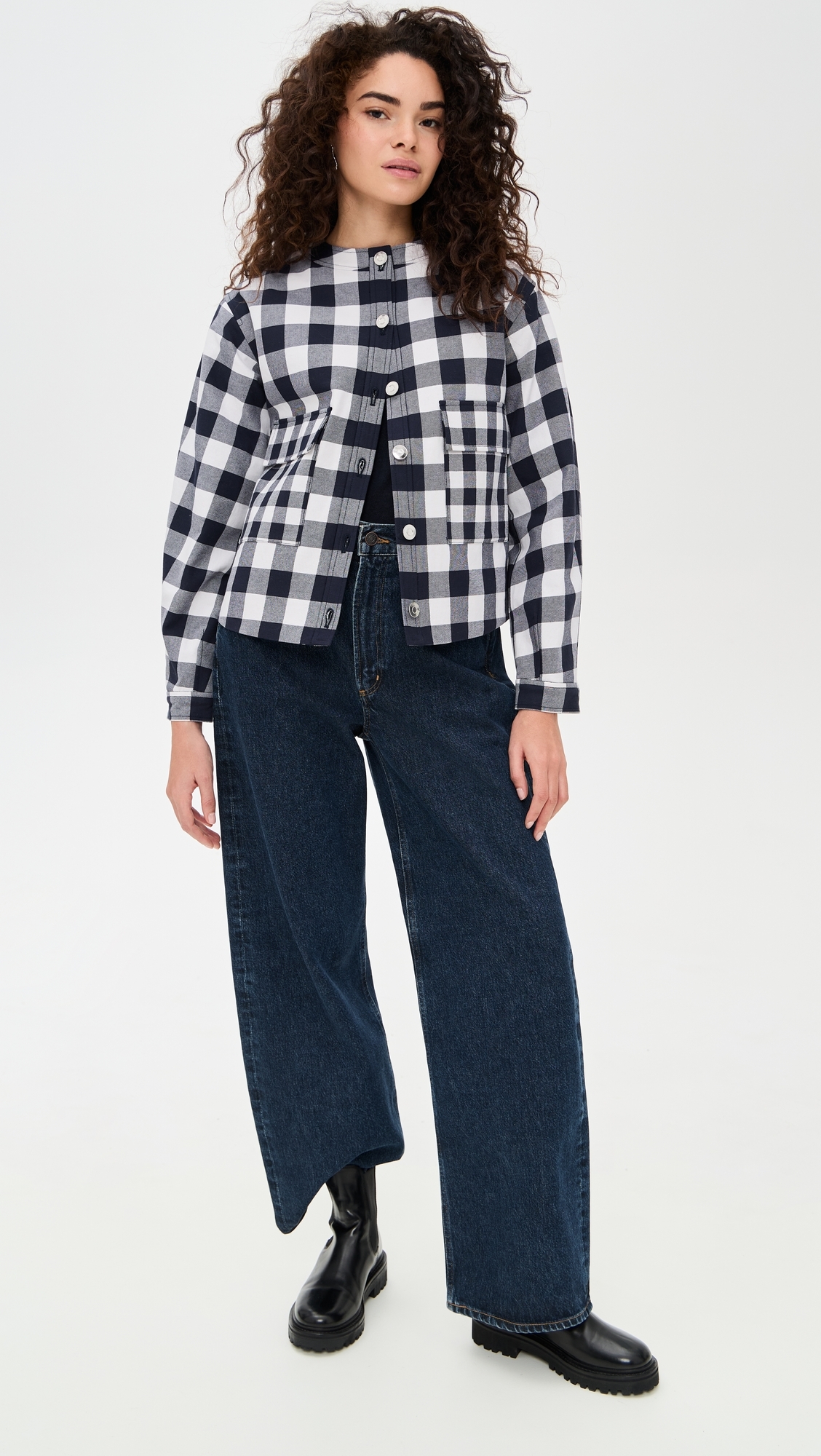 Nathan Padded Moto Jacket Gingham