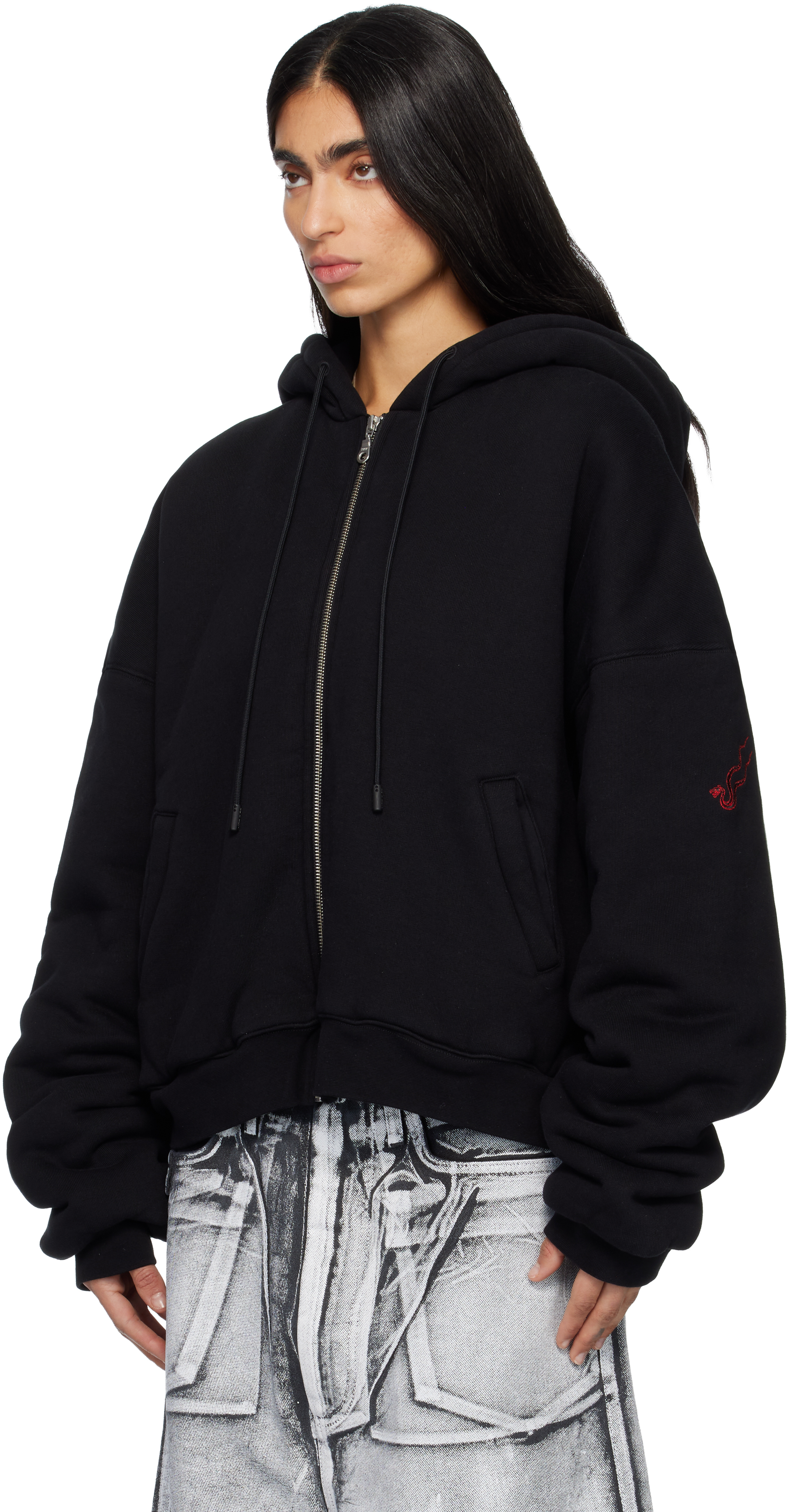 SSENSE Exclusive Black Wadded Hoodie