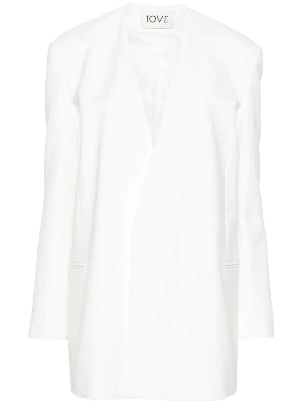 Saunders open-front blazer - White