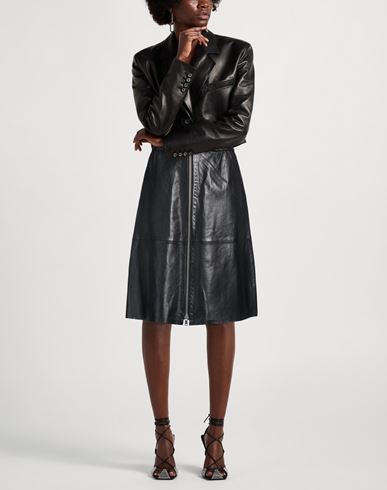 Woman Midi skirt Black Size 2 Lambskin