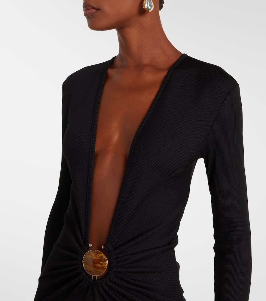 Gathered jersey maxi dress