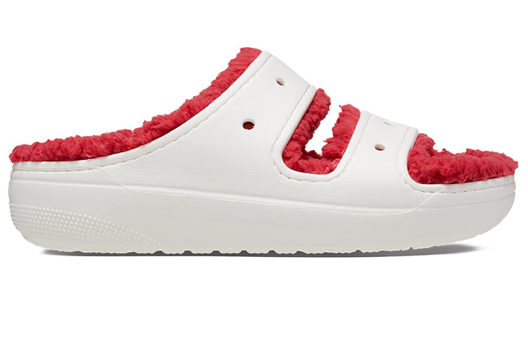 (WMNS) Classic Cozzzy Holiday Sweater Sandal 'White Red'