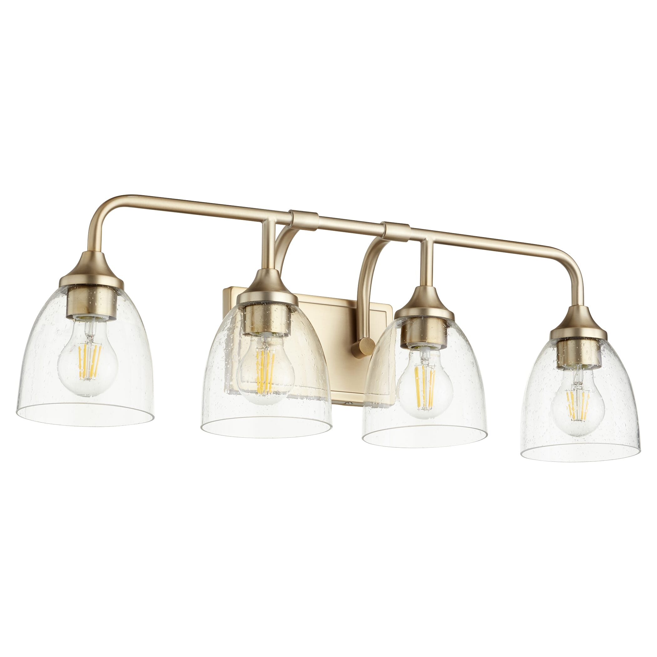 Quorum Enclave 4-Light 9" Bathroom Vanity Light in Aged Brass with