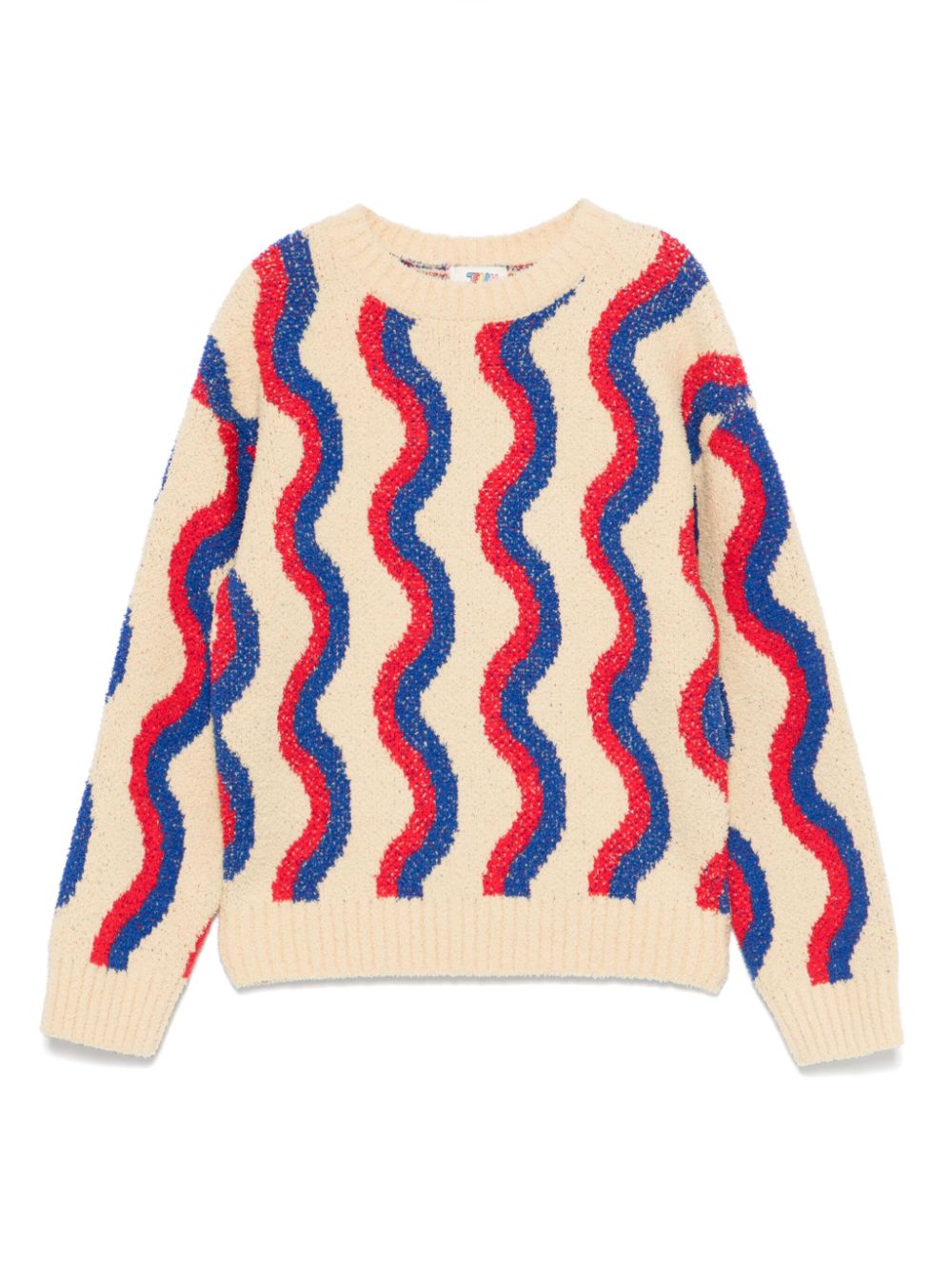 Wavy-pattern sweater - Neutrals