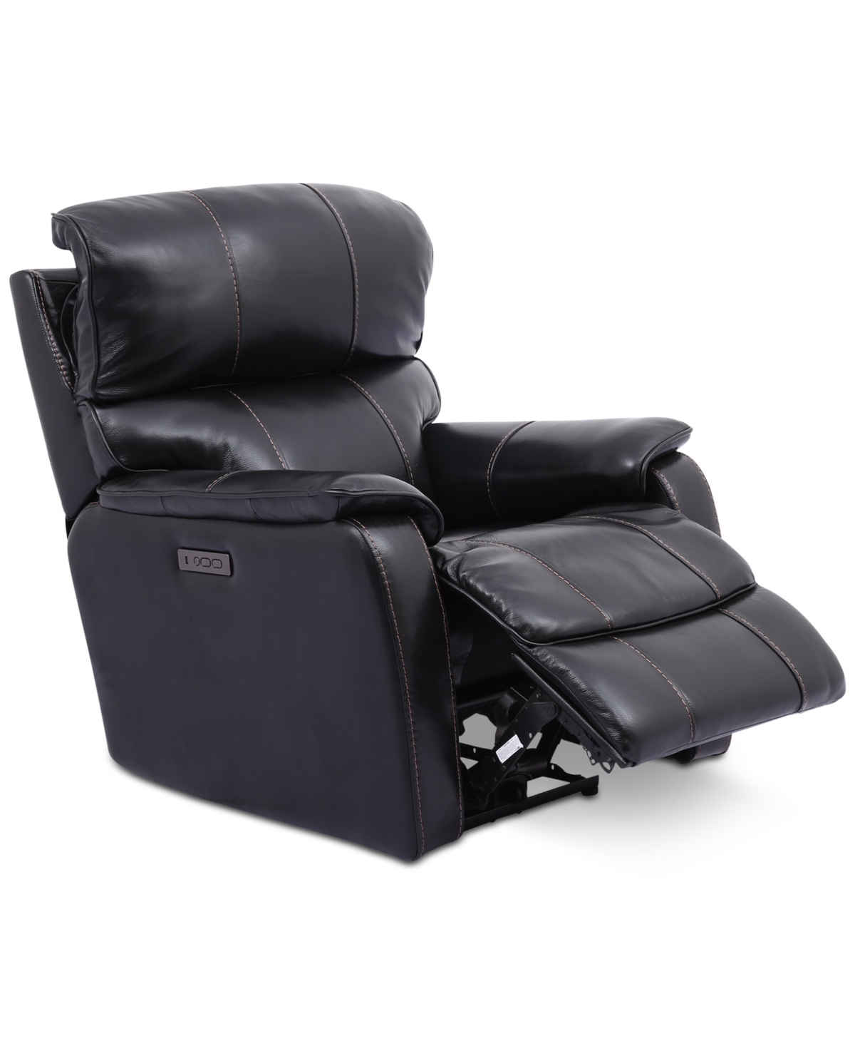 "Hatherleigh 34"" Leather Dual Power Recliner with Usb Power Outlet - Black"