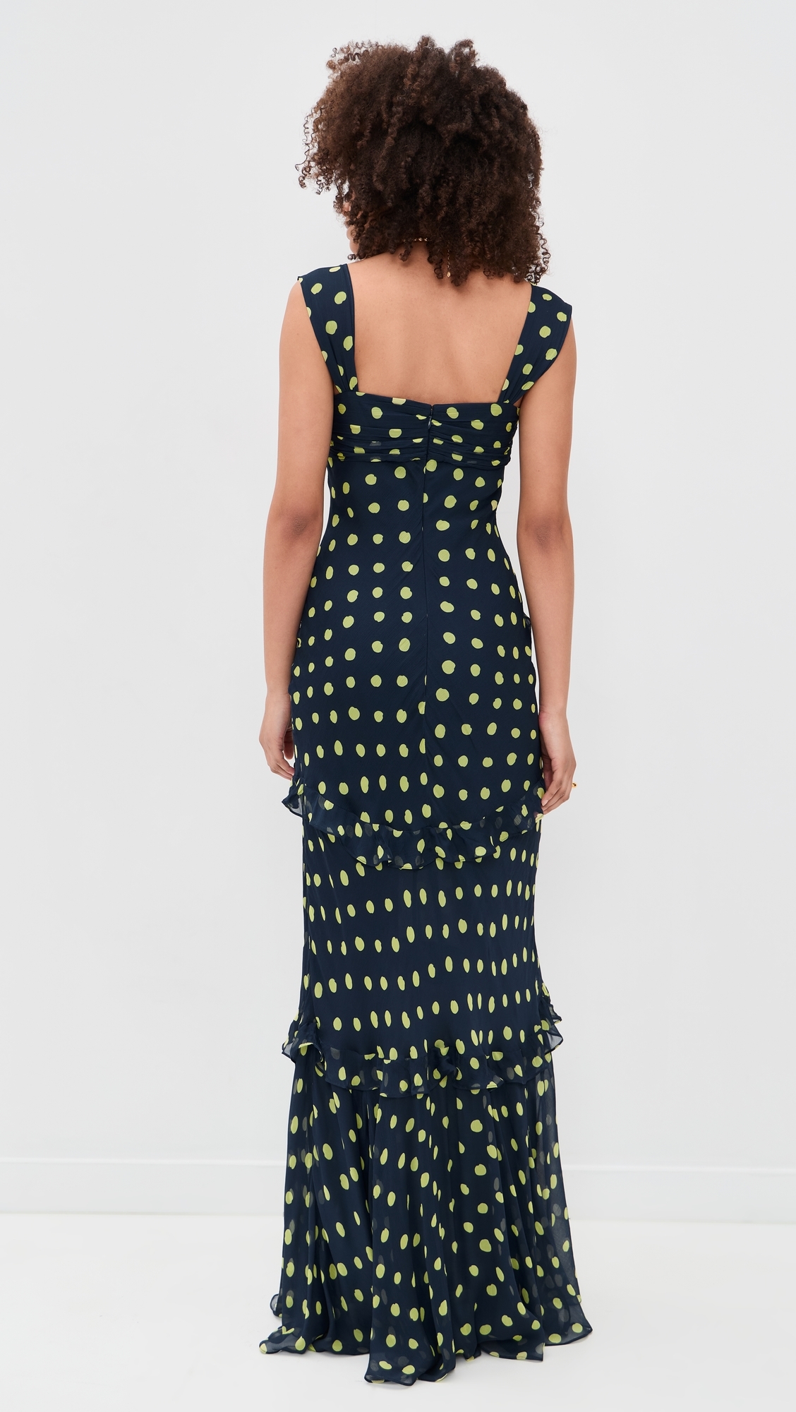 Selma Long Dress Polka Lemon
